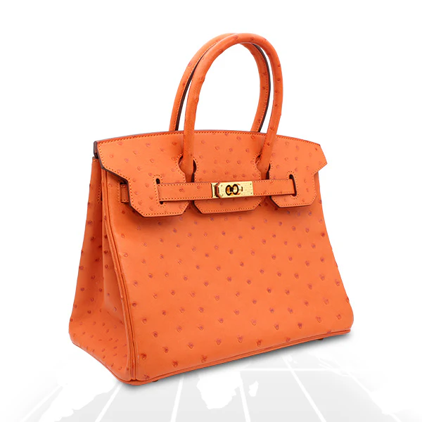 Hermes Birkin 30 Tangerine Autruche Ostrich Gold Hardware - Image 8