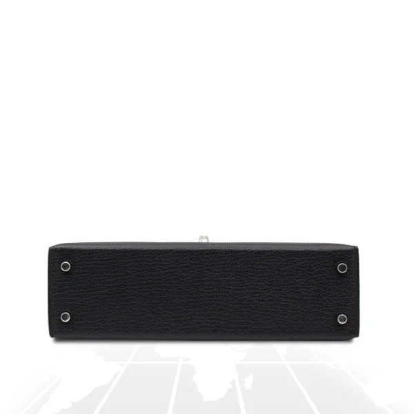 Hermes	Mini Kelly Chevre Chamkila Noir Silver Hardware - Image 9